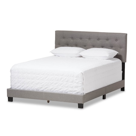 Baxton Studio Cassandra Modern Light Grey Upholstered Queen Size Bed 136-7458